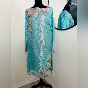 Lush BrandElegant Floral Embroidered Dress - Blue